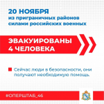 20 ноября 2024 года силами российских военнослужащих освобождены 4 жителя приграничья